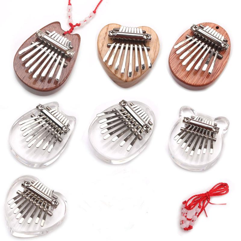 Mini Piano à pouce Kalimba en bois, 8 touches, exquis, de noël, Instrument Musical de