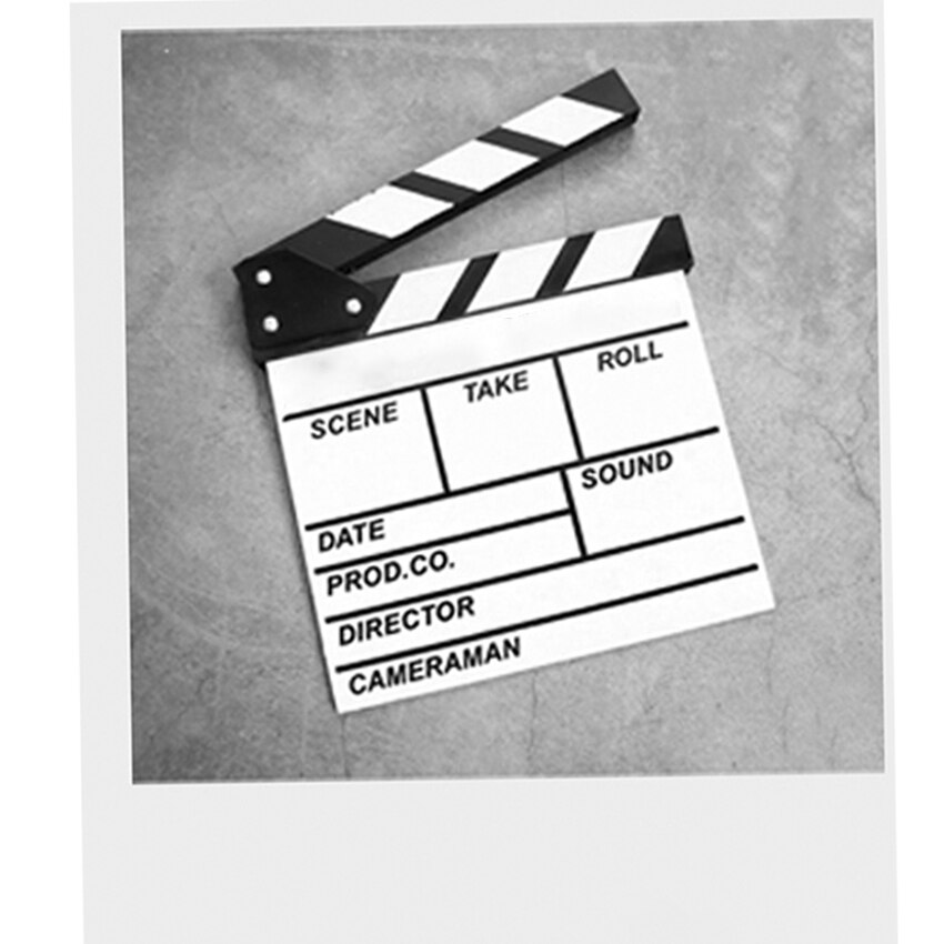 Movie Film Clap Board, Hollywood Clapper Board Wooden Director's Film Movie Clapboard Accessory with Black & White, 28x31cm