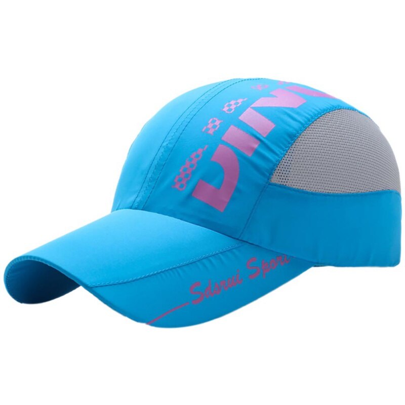 Quick Dry Summer Baseball Caps With Shining Fabric Hat For Men Women Casual Fall hat: Blue