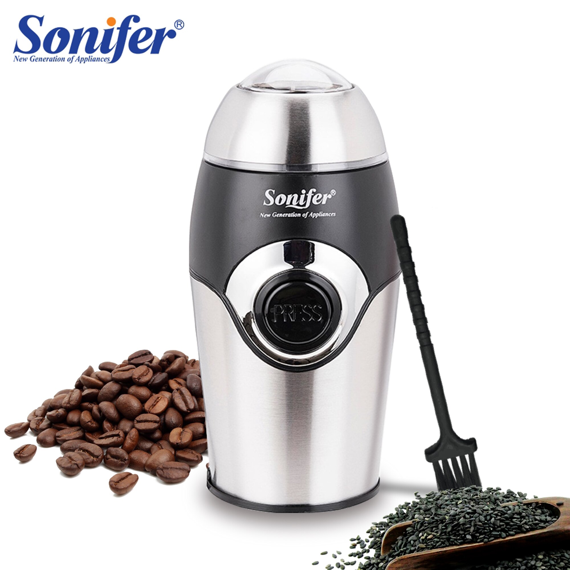 200W Mini Electric Coffee Grinder Maker Kitchen Salt Pepper Grinder Spices Nut Seed Coffee Beans Mill Herbs Nuts 220V Sonifer