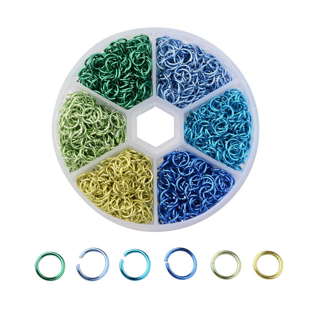 1080pcs/box Dia 6mm Mixed Colors Aluminum Open Jump Rings Split Rings for DIY Jewelry Making Findings Handcraft