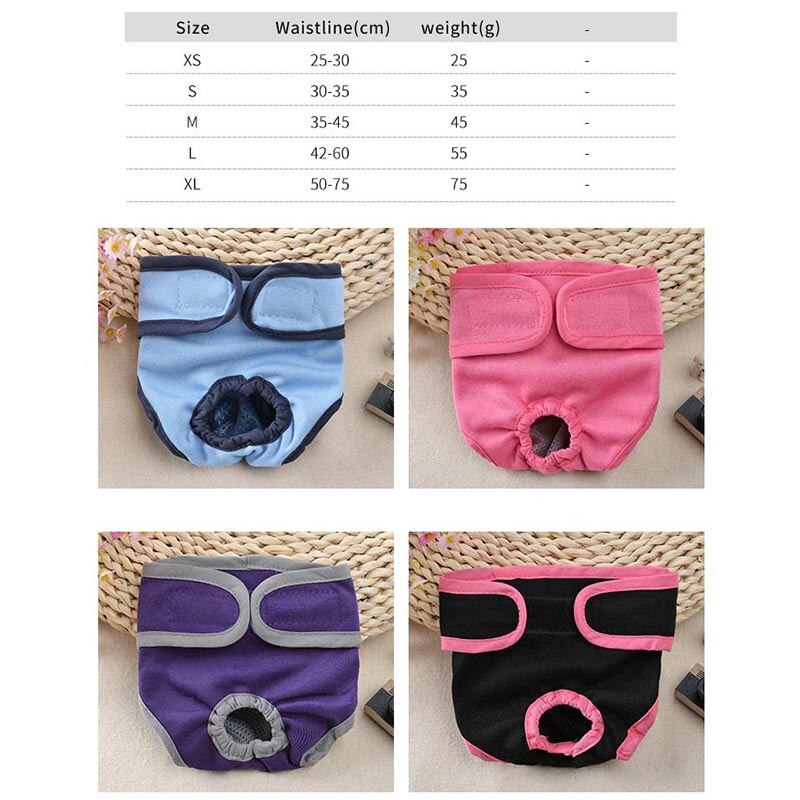 Dog Diapers Physiological Pants for Female Dog Puppy Sanitary Washable Dog Diapers Underwear Short Panties Pet Underwear
