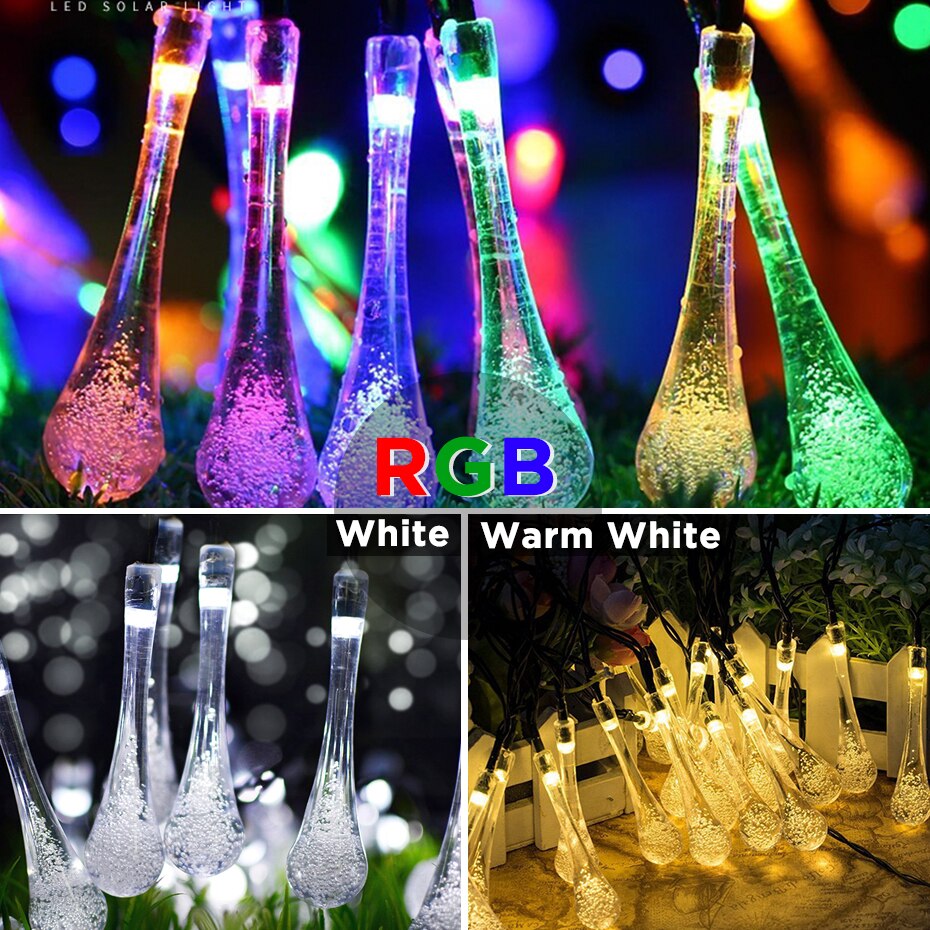 30/50/100/200 LEDs Fairy Lights Solar Powered Warm White/White/RGB Waterproof Outdoor Garden Decoration Solar Led String Light