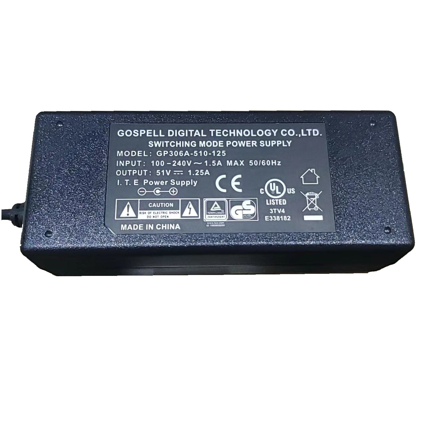 Original GOSPELL 51V 1.25A AC DC Adapter Charger GP306A-510-125 For POE Switch And Laptop Power Supply 5.5x2.5mm