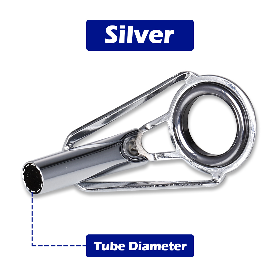 FishTrip 5Pcs Rod Tip Top Guides Stainless Steel Ceramic Ring 1.8mm~8.0mm for Fishing Rod Building Repair Replacement