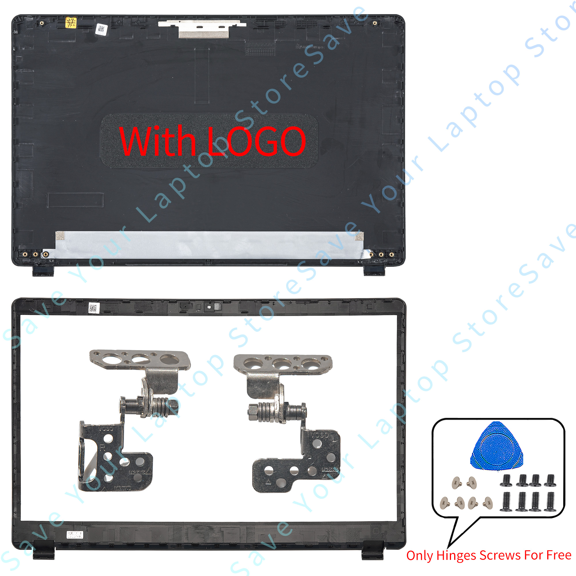 For Aspire 3 A315-54 A315-42/54K/56 N19C1 EX215-51/52 Top Case LCD Back Cover Bezel Hinges Laptop Cases Replace: Dark Grey