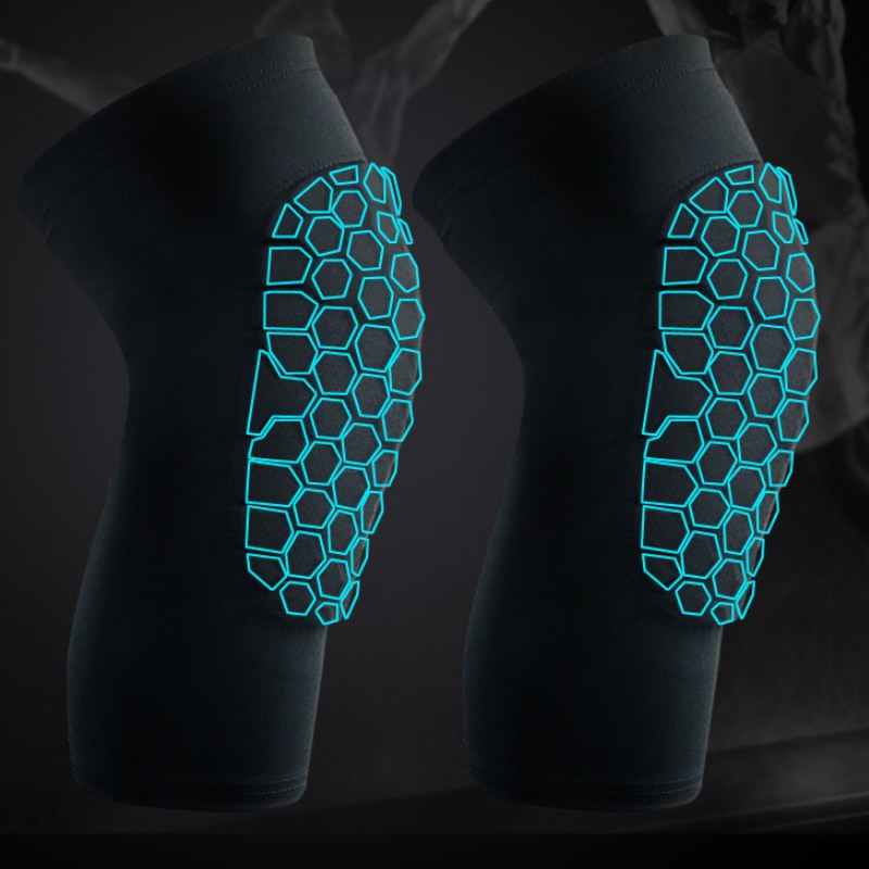Basketbal sport kniebeschermers honingraat sportveiligheid volleybal kniebeschermers compressiekousen kniebandages brace bescherming voetbal 1pc
