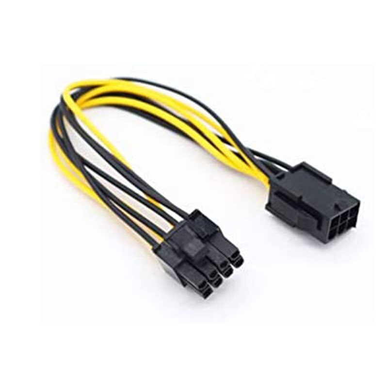 6Pcs 6Pin to 8Pin Power Adapter, PCI Video Graphics Card Power Adapter VGA Extension Cable Video Card Converter Cable