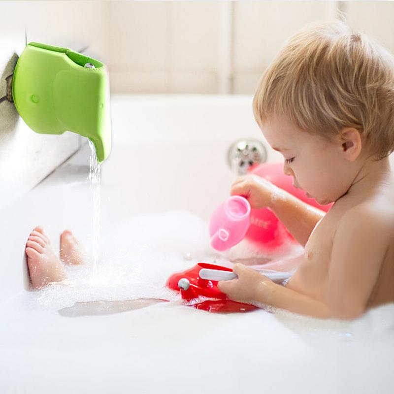 Vandhane sikkerhedsdæksel baby badetudtræk fortryllet barn badeværelse sikkerhed vandhane dæksel småbørn elefant form badekar betræk: Grøn