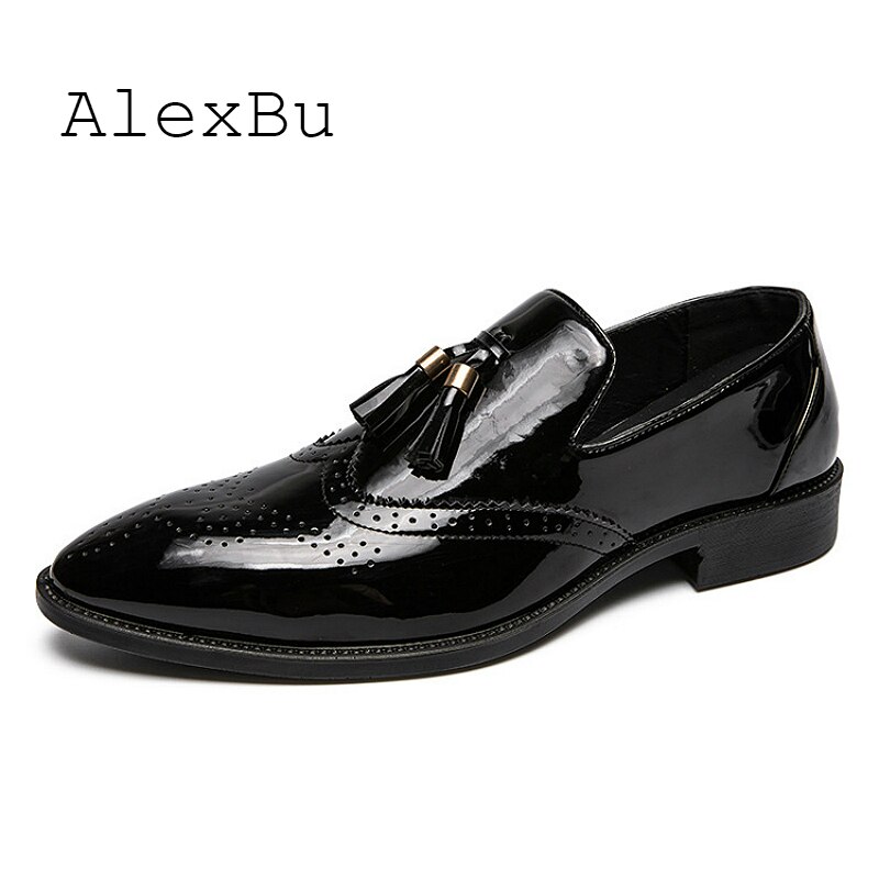 Alexbu mænd afslappet lædersko italienske sko mænd luksusmærke loafers åndbare herre loafers læder brudekjole sko