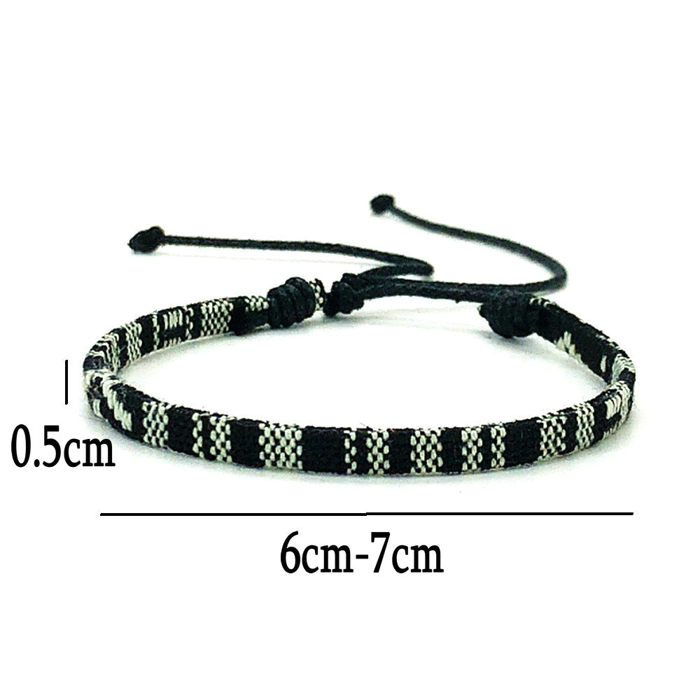 Nueva pulsera de amistad de tela tejida Bohemia Vintage europea para mujer, pulsera trenzada étnica de Nepal, de joyería para hombres y mujeres: VERMEIL