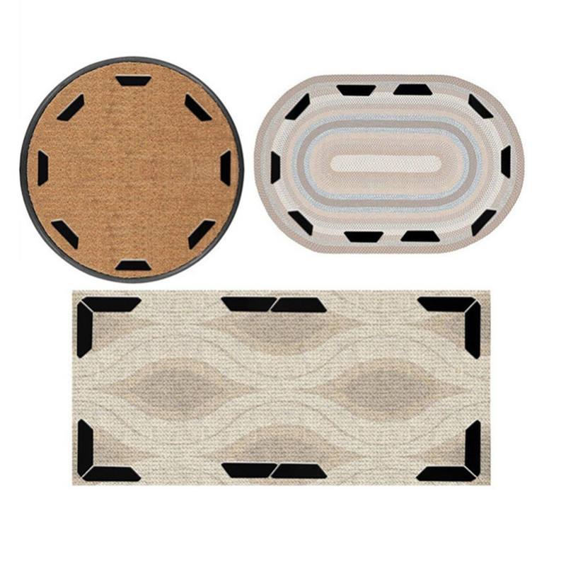 Patch antidérapant Anti-bouclage pour tapis, lavable et réutilisable, autocollant fixe pour tapis de sol, 8 pièces