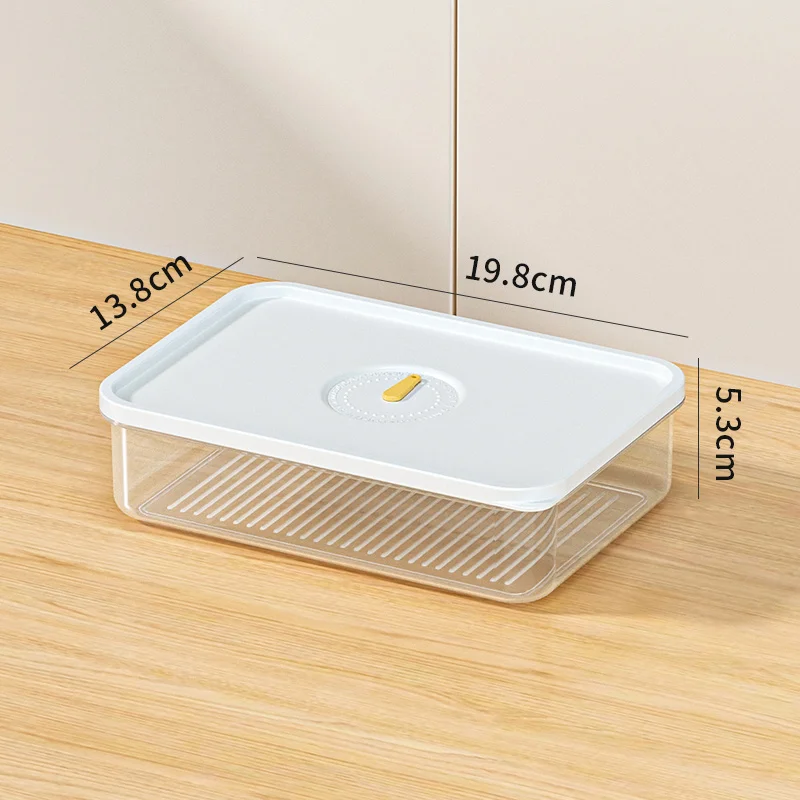 Clear 950ML Fridge Stores Crisper Fresh Food Fruit Container Plastic Microwavable Bento Box Refrigerator Organizer Freezer Box: black / 4.5 inch