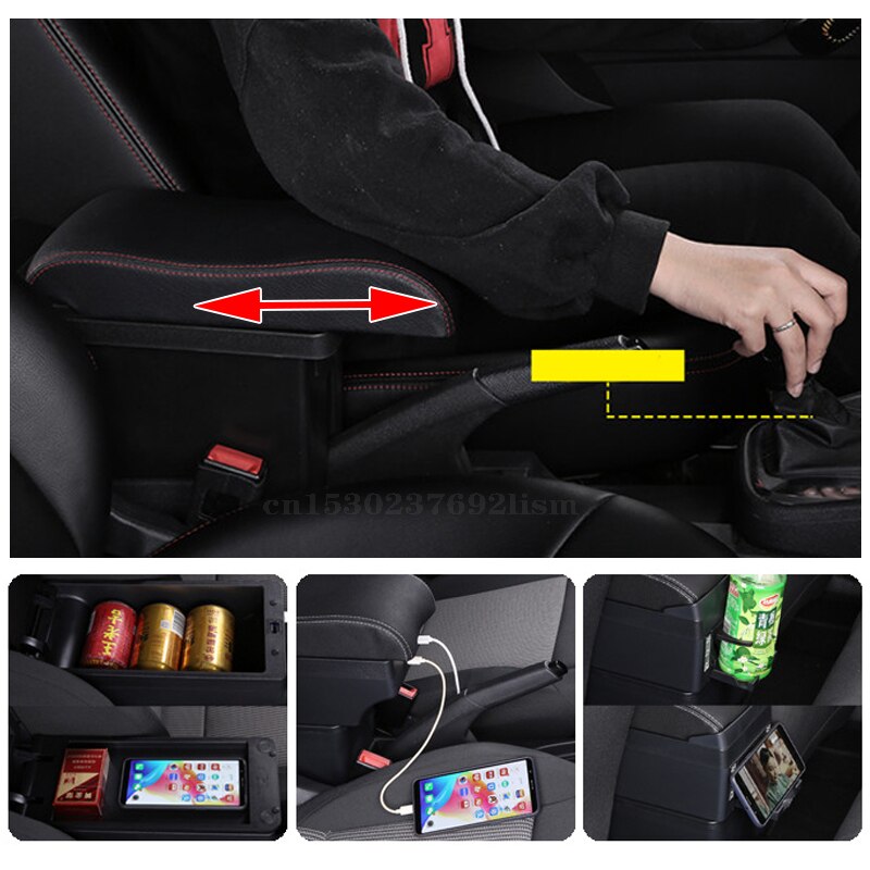 Armstöd för renault dacia duster armstöd dubbla lager central butik innehåll box usb laddning bil-styling dekoration tillbehör