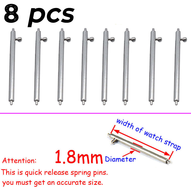 Stainless Steel Watch Strap Quick Release Bars Spring Pin Watch Repair Tool Band Connect Pins 14 15 16 17 18 19 20mm 21 22 24mm