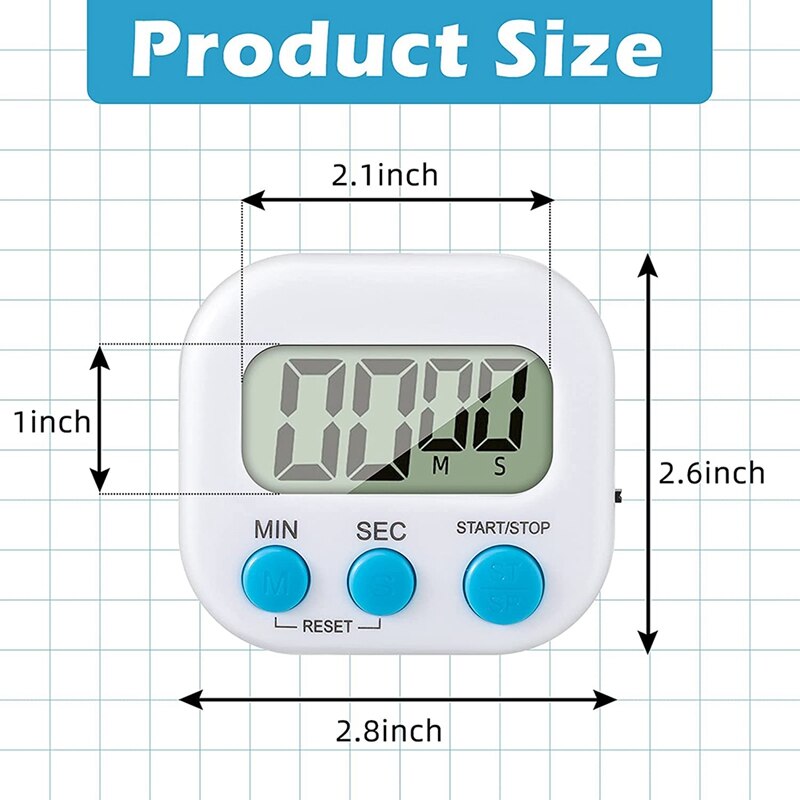 Digital Timer,Timer for Classroom and Cooking Magnetic Kitchen Timer LCD Display Kids Timers Teacher Timers (9 Pieces)