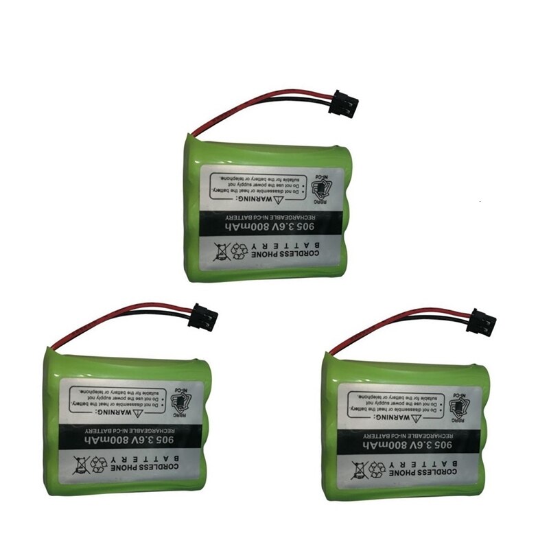 3.6v 800mAh For Uniden BT-905 BT905 BT-800 BT800 BT15 T101 Cordless Phone Battery 800mAh 2.88Wh 3.6v Ni-CD Rechargeable Battery: White
