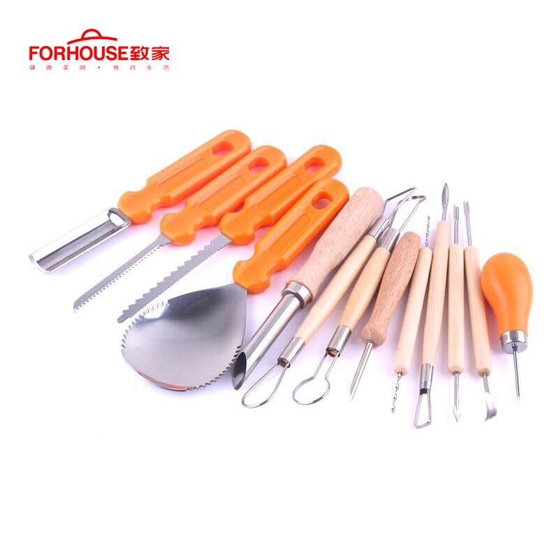 13PCS Halloween Pumpkin Carving Kit Cutter Pumpkin Corercs Melon Fruit Kitchen Cutter Child Cut Pumpkin Tool Decoration Tool
