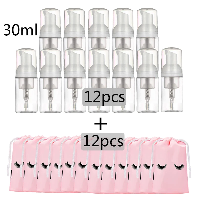 12 Stuks 30/60Ml Draagbare Schuimfles Lege Pomp Heldere Fles Lotion Shampoo Dispenser Hervulbare Flessen Pomp Foam Fles: Licht Geel