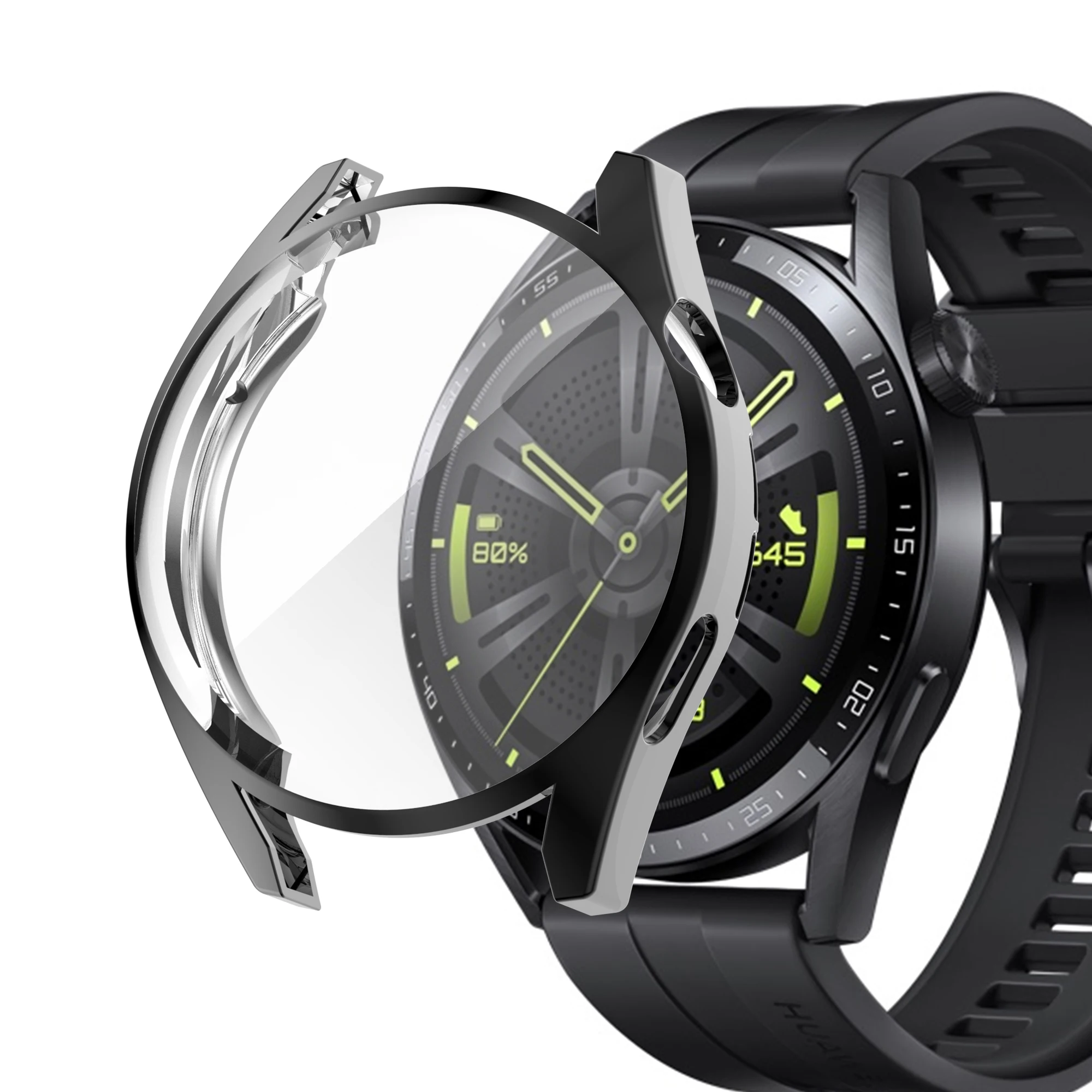 Funda protectora suave para Huawei Watch GT3, Protector de pantalla de 46mm y 42mm, carcasa chapada en silicona para Huawei Watch GT 3/4 41mm