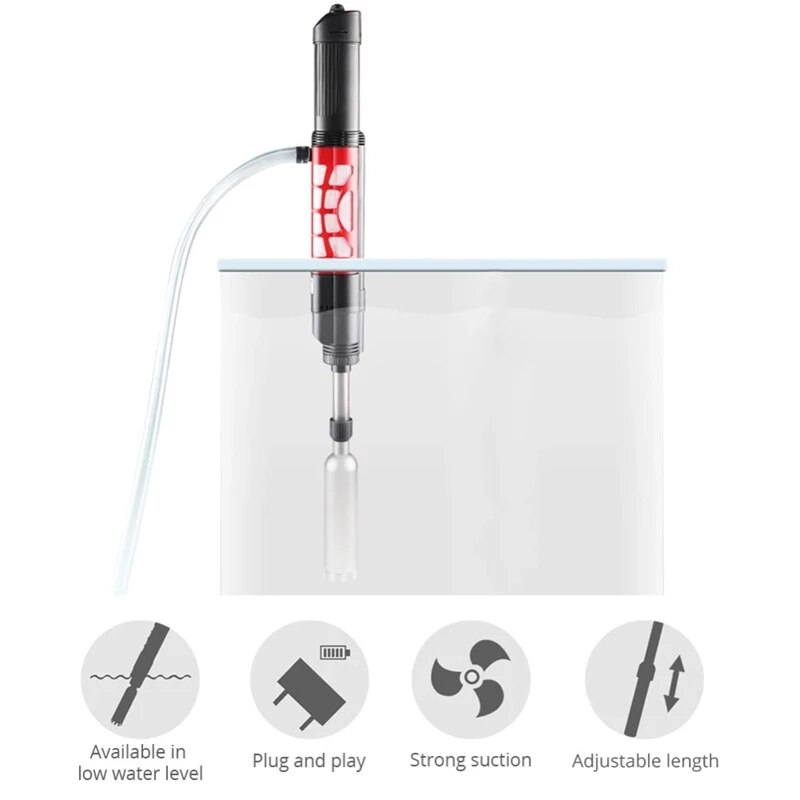 Sifon Voor Aquarium Filter Spons Elektrische Aquarium Bodemreinigers Water Filter Sifon Filter Wisselaar Voor Aquarium 220V 。