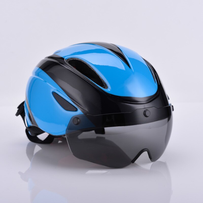 Aero Ultralichte Road Fiets Helm Eps Integraal Gegoten Ademend Fietshelm Mannen Vrouwen Goggles Lens Mtb Apparatuur: C