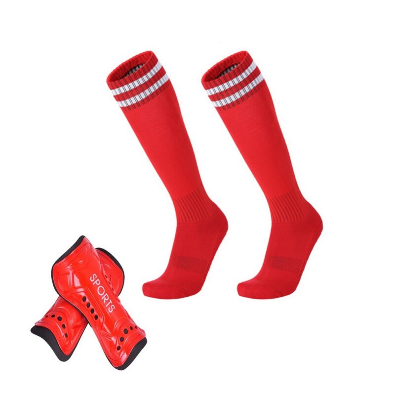 Männer&#39;S Kompression Fußball Strumpfband Gamaschen Pads Fußball Gamaschen Ärmel Gamaschen Sport Socken 1 Paar Pack: rot / S
