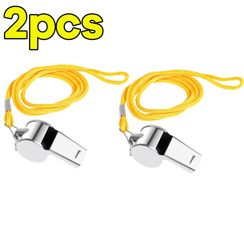 Stainless Steel Whistle with Lanyard Outdoor Referee Super Loud Whistle Cheerleader Sporting Goods for Training: Light Grey