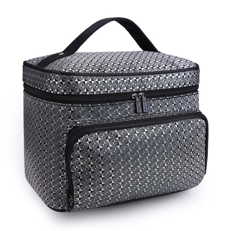 Do Not Miss Women Cosmetic Makeup Bag Folding Travel Makeup Organizer Bag Waterproof Cosmetic Bag Makeup Brushes Case Wash Bags: Silver