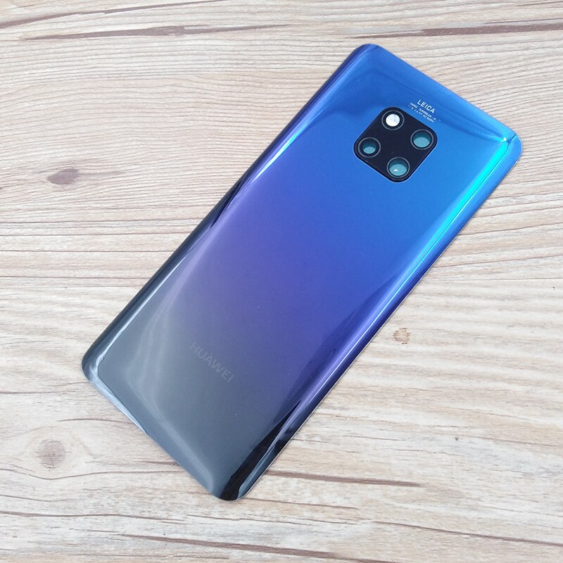 Huawei Mate 20 Pro Cover posteriore in vetro custodia porta posteriore custodia batteria parti di riparazione di ricambio per Mate20 Pro con obiettivo fotocamera + Logo: Aurora Blue