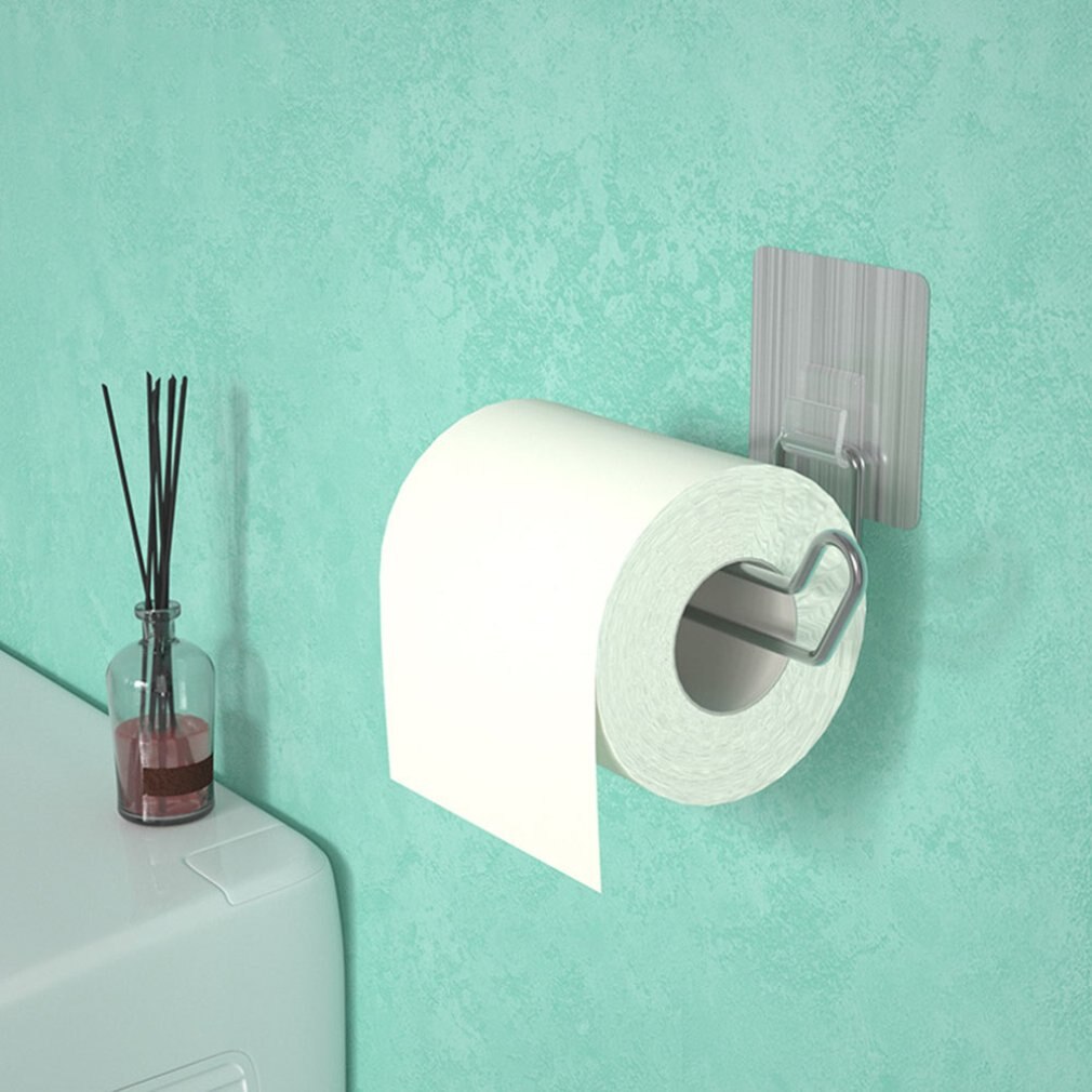 Stainless Steel No Drilling Roll Stand Family Kitchen Cabinet Bracket Shower Room Convenient Paper Holder