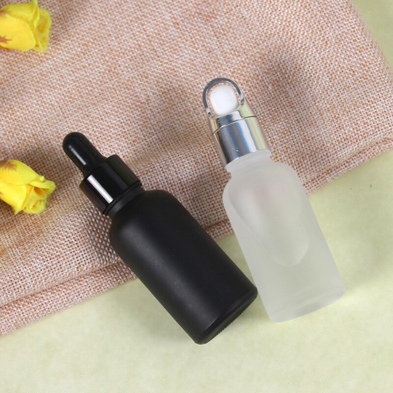 5-100ml Tropfer Flasche Milchglas Flüssigkeit Reagenz Pipette Flasche Silber Abdeckung Pipette Tropfen Aromatherapie Behälter Glas
