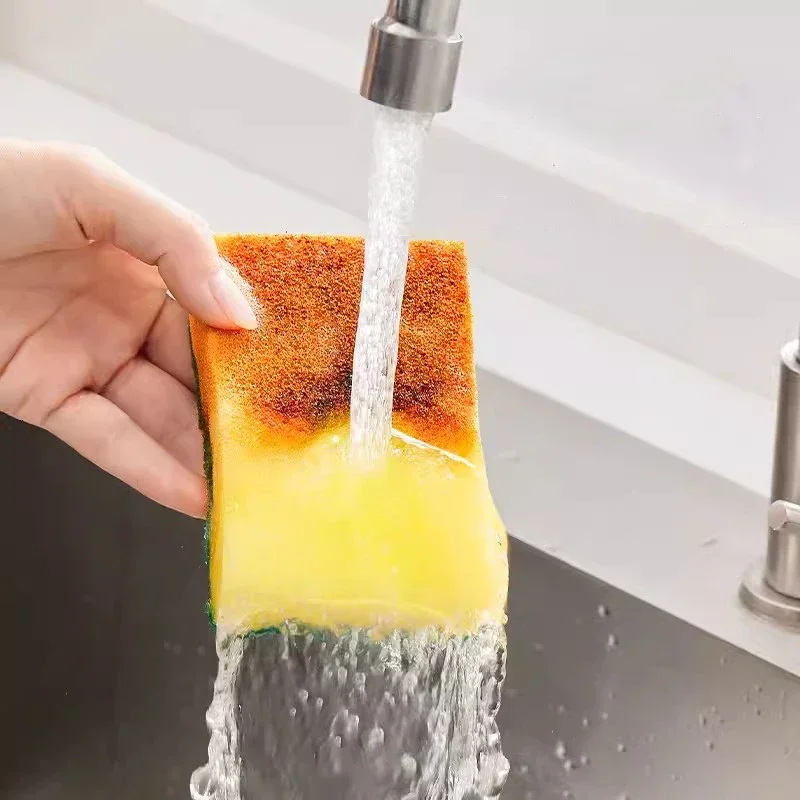 Esponja de lavar louça dupla face altamente absorvente pote de cozinha pratos esponjas de limpeza limpar escova de limpeza doméstica atacado