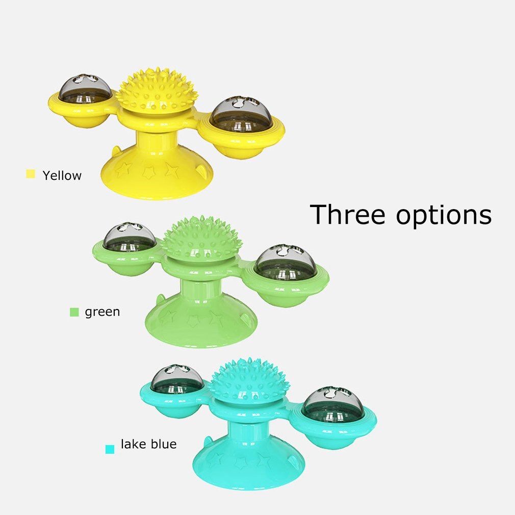 Windmill Cat Toy Turntable Teasing Pet Toy Scratching Tickle Cats Hair Brush Funny Cat Toy Hair Brush Chew Toys