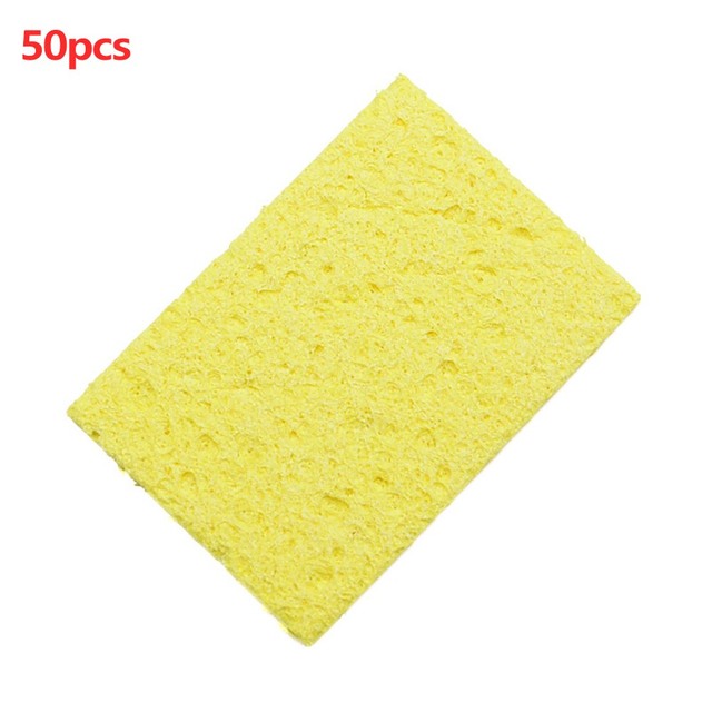 50PCS Soldering Iron Sponge Cleaning Pad Flux Remove Solder Residue Cleaner Wipe Excess Solder: 50PCS