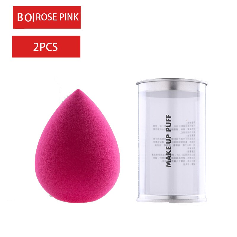 Coussin en forme de gourde, en forme de goutte d'oeuf, éponge, coussin de maquillage en forme d'oeuf, en boîte: B01 ROSE PINK 2PCS