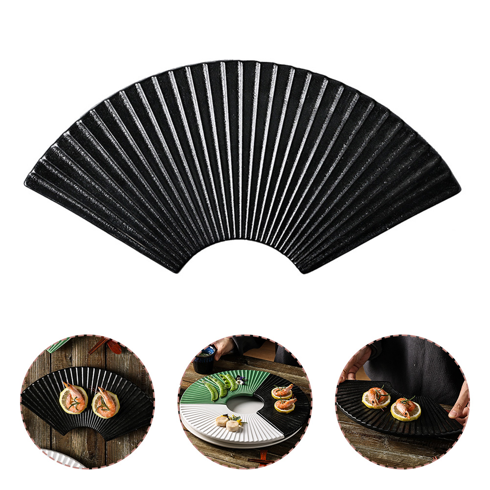 Sushi Display Tray Japanese Style Sushi Serving Plate Practical Food Dish: Black