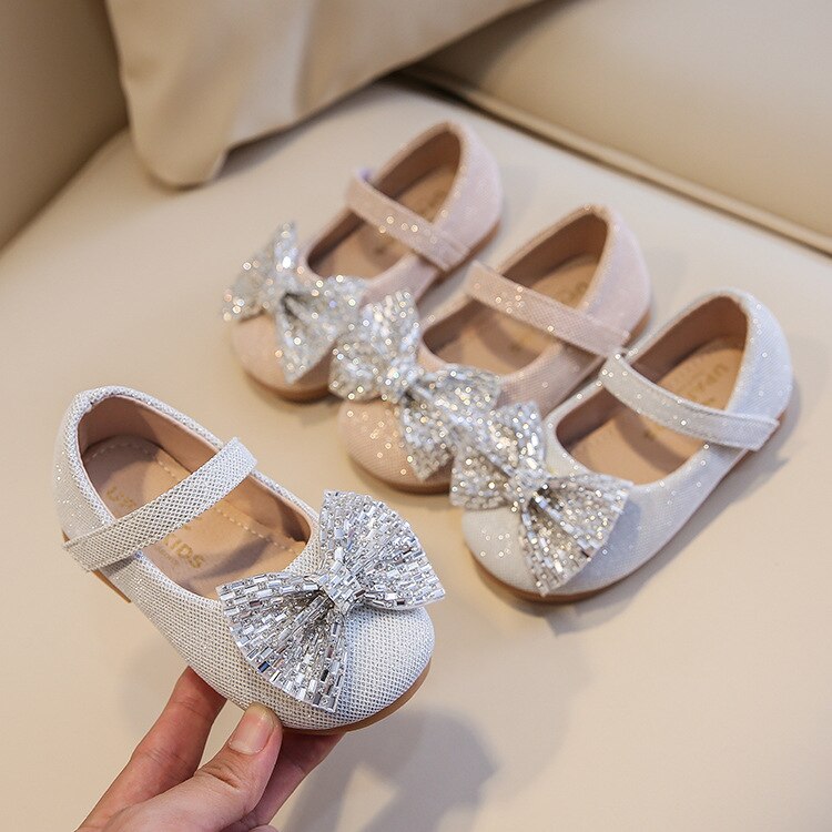 Prinses herfst kinderschoenen van leer voor baby's van mesh + pu met strik voor meisjes (1 2 3 4 5 6 jaar)