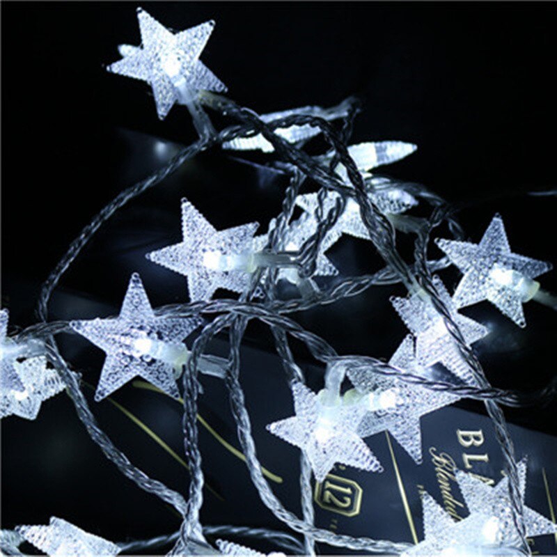 Juldekor utomhus krans julbelysning led fairy string lights 1m 3m 6m luces decoracion ljus ljus år: Stjärna vit / 3m 20 ledde