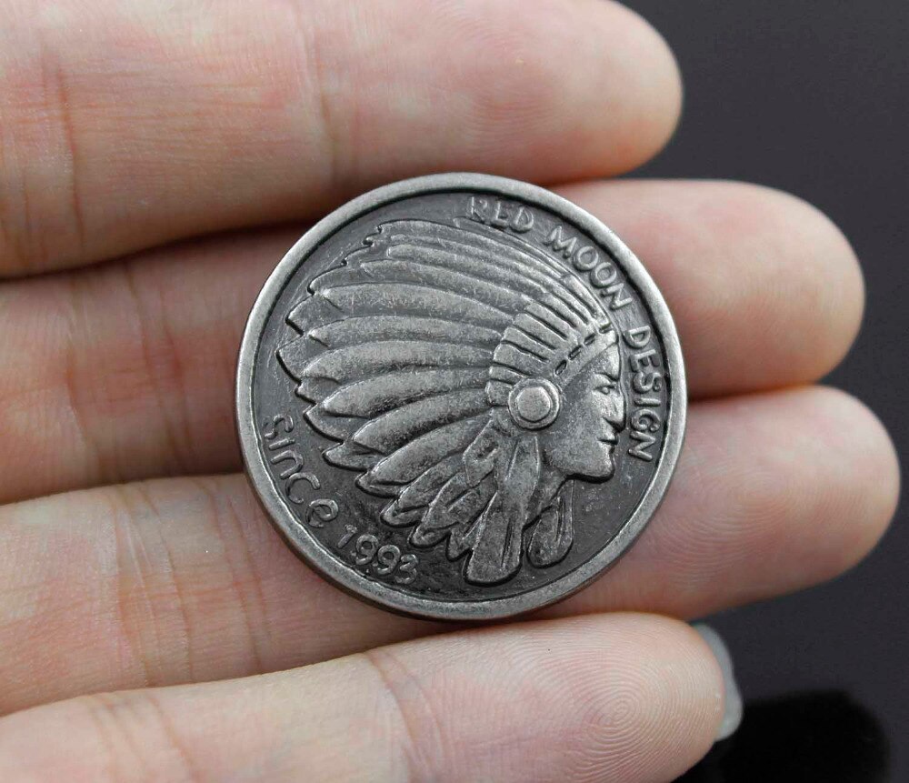 Screw-eye Chief head Metal Button Concho For Leathercraft