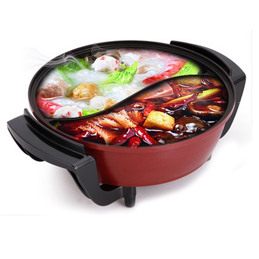 1PC 220V 1500W 6L Electric Multifunctional pot cooker Yuanyang Pot Household non-stick cookware