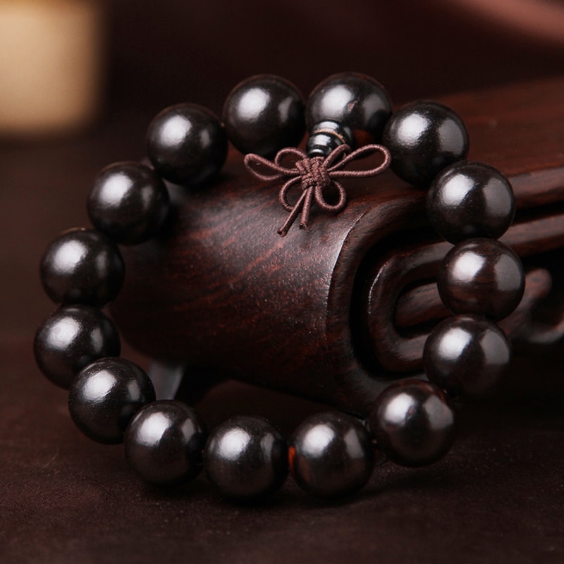 Indonesia ebony Beads Bracelet hand polished ebony 2 Mens boutique Bracelet beads purple Tan