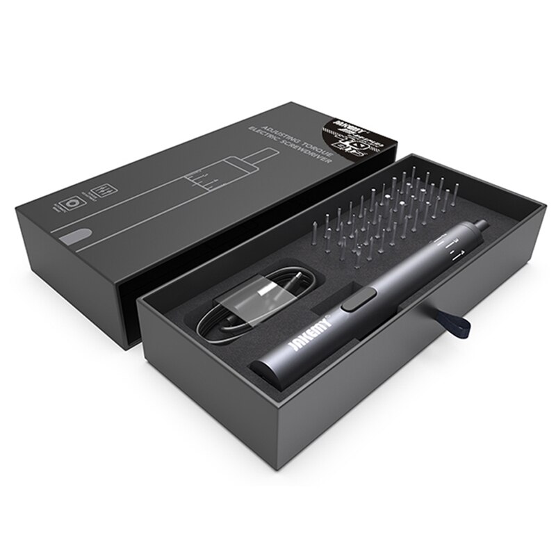 Jakemy 40 Bits Precisie Elektrische Schroevendraaier Set Led Light Diy Maintaince Gereedschap Voor Cellphone Camera Laptop Verbetering