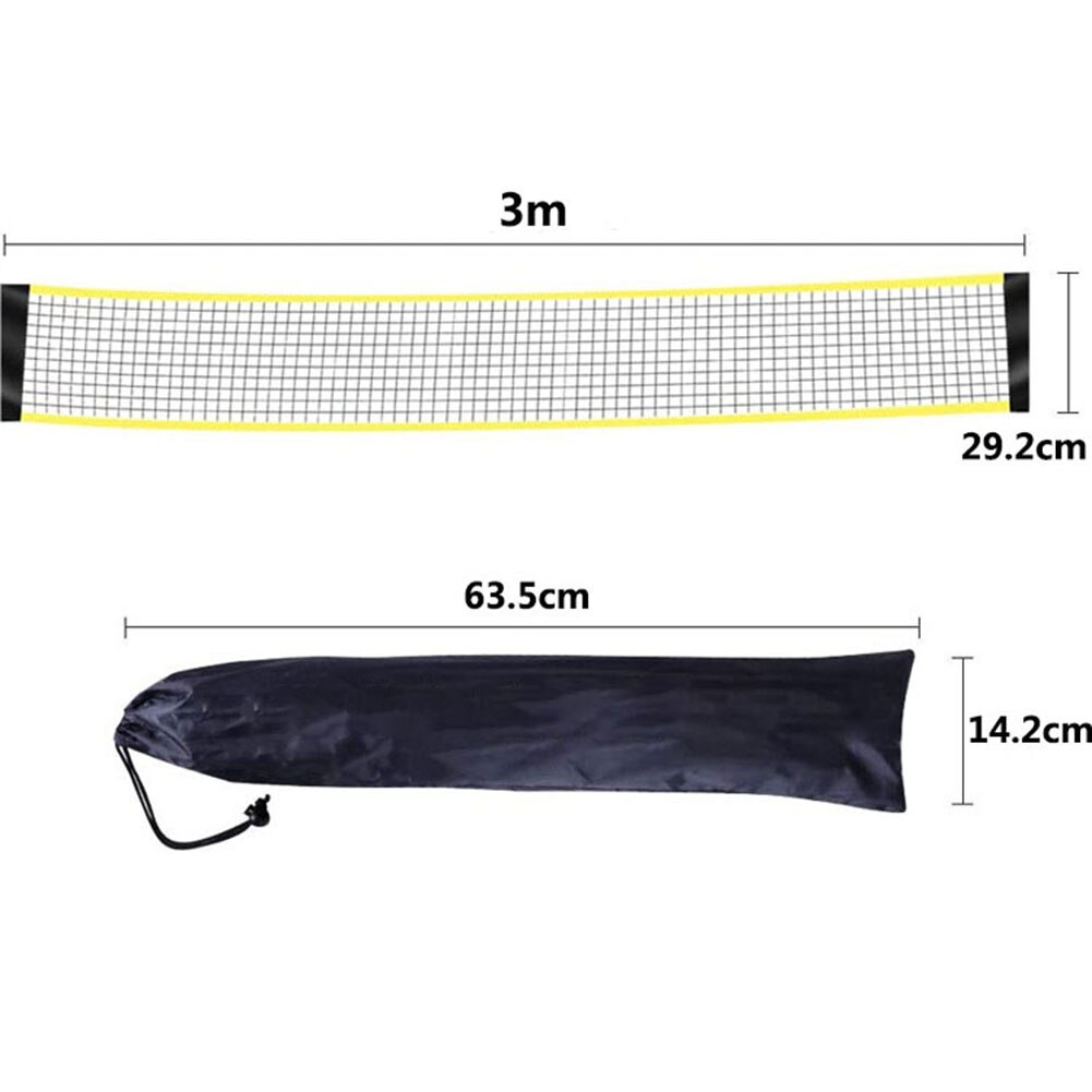 300Cm Draagbare Outdoor Indoor Standaard Nylon Badminton Net Frame Ondersteuning Tennis Volleybal Training Vierkante Mesh Net Met Stand