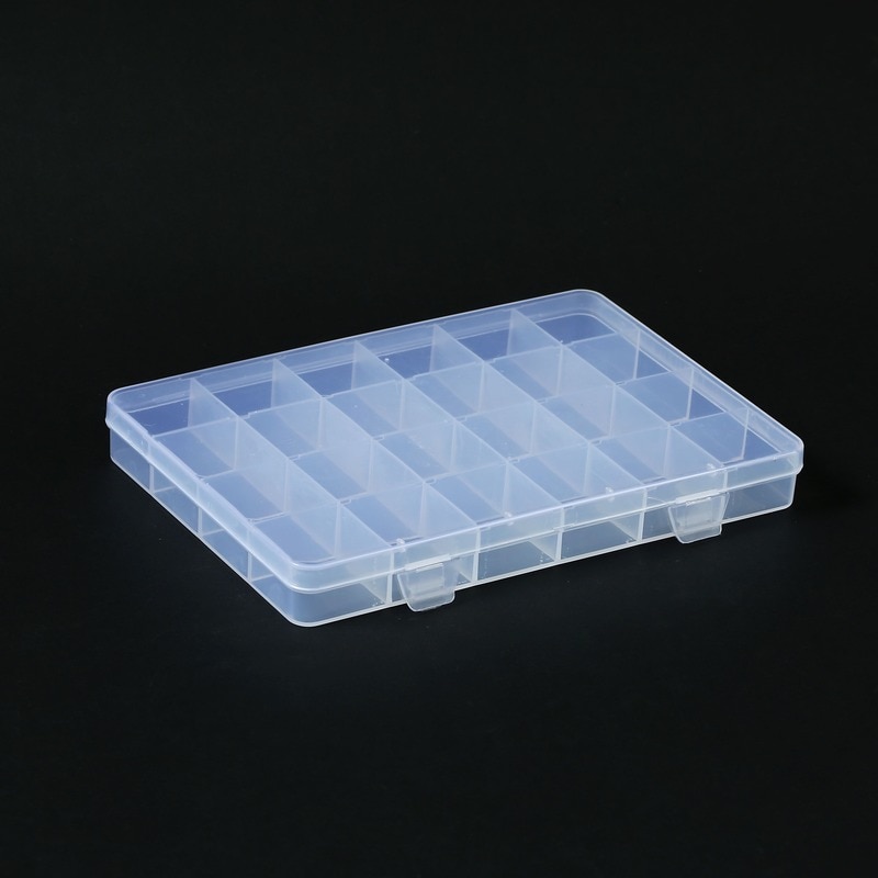 24 Compartment Storage Box Practical Adjustable Plastic Case for Stationery Washi Tape Display Organizer