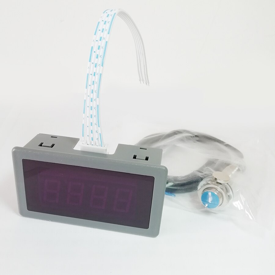 4 Digital Blue LED Tachometer RPM w/ Pulse Signal NPN Hall Proximity Switch Sensor Kit
