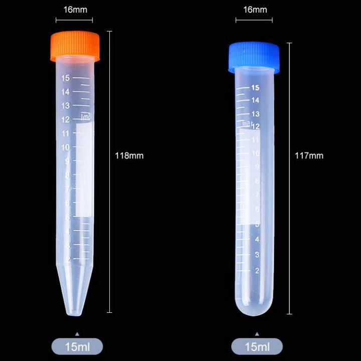 100 ml tubo de centrífuga de 15 pçs/lote com graduação V-em forma de Fundo, Tubos de Centrífuga de Cone para experimentos de Laboratório