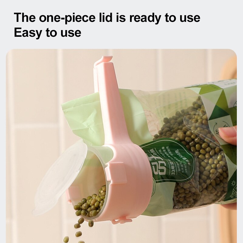 Tætningsklemme konservering af mad tætningsklemme kornfugtighedsbestandig udledning tudpose pose klip snackpose forsegling