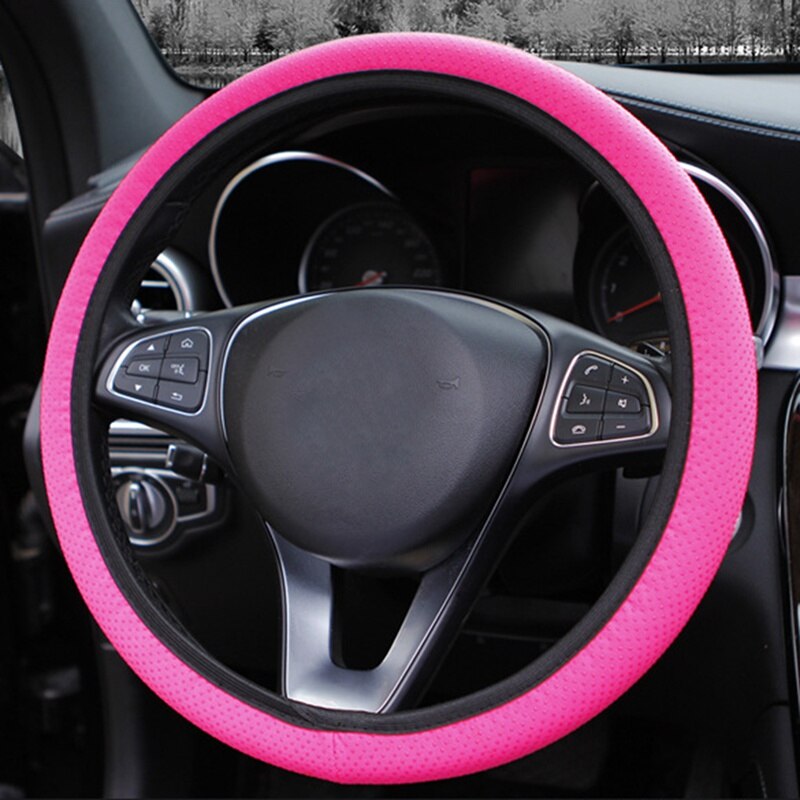 Auto Wheel Covers Car Steering Wheel Cover Silicone Cloth Wrap Fabric Particles Massage Non-slip Sport Style Car Seat Cushion: RH