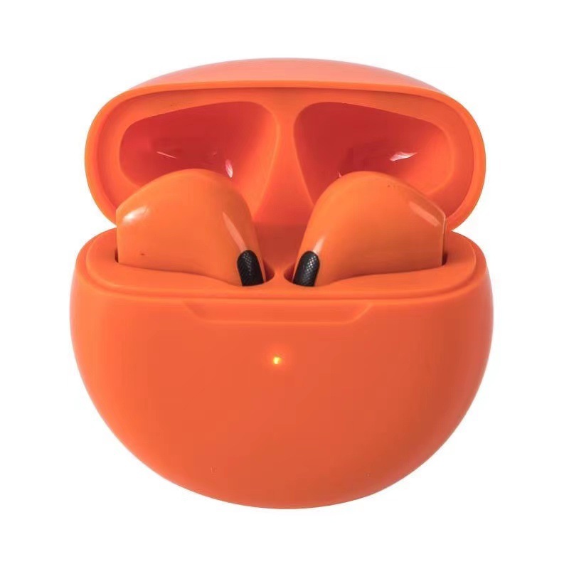 Pro 6 tws bluetooth-headset med støjreducerende ørepropper og mikrofon, trådløst headset til iphone og android: Lyserød